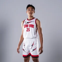 BỘ BÓNG RỔ NAM HOOPS STANDARD TRẮNG ĐỎ