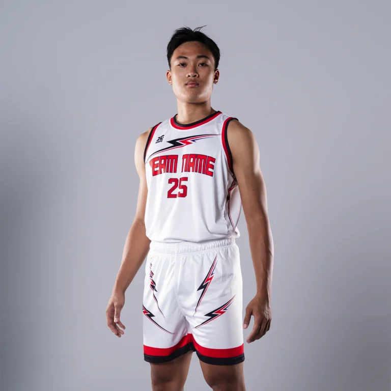 BỘ BÓNG RỔ NAM HOOPS STANDARD TRẮNG ĐỎ